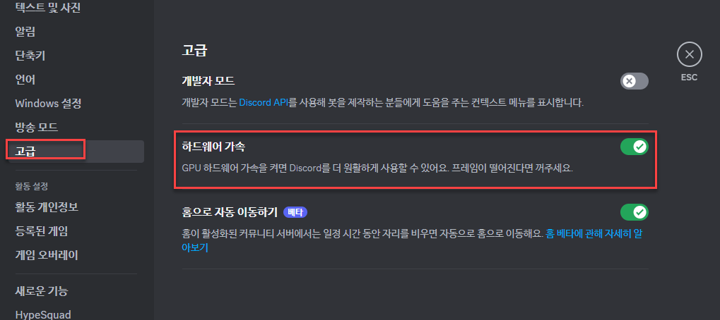 오버레이 하드웨어 가속